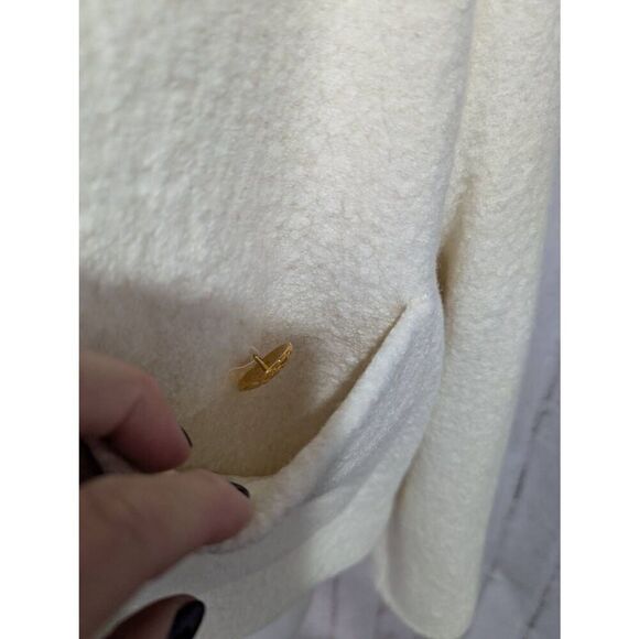 Zara Gold Tone Buttons Textured Weave Cream Oyster Cropped Blazer sz M Medium NW - Picture 5 of 12